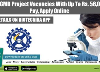 CCMB 2022 Project Vacancies