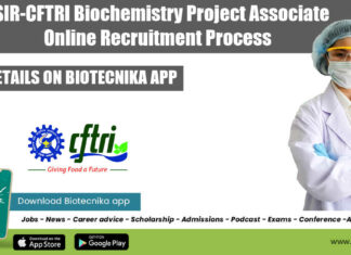 CFTRI Biochem Project Vacancy