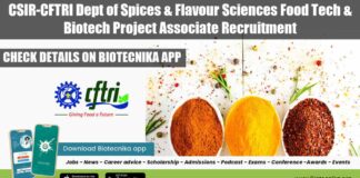 CFTRI Biotech Project Job