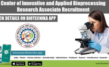 Center of Innovative and Applied Bioprocessing Research Associate Recruitment CIAB Fellowships 2022 For