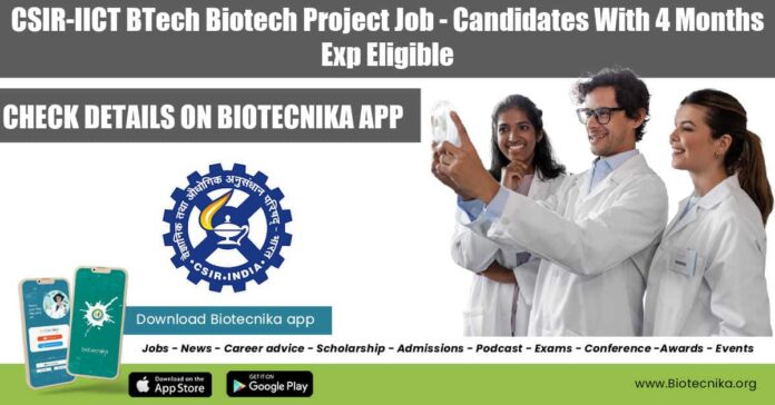 CSIR-IICT BTech Biotech Project