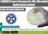 CSIR-CSMCRI Project Vacancy For MSc Microbiology – Applications Invited CSMCRI Microbiology Project Vacancy