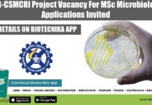 CSIR-CSMCRI Project Vacancy For MSc Microbiology – Applications Invited CSMCRI Microbiology Project Vacancy