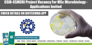 CSMCRI Microbiology Project Vacancy
