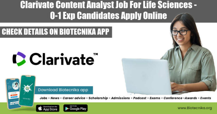 Clarivate Content Analyst Job