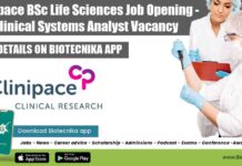 Clinipace BSc Life Sciences Job Opening – Clinical Systems Analyst Vacancy Clinipace Life Sciences Jobs