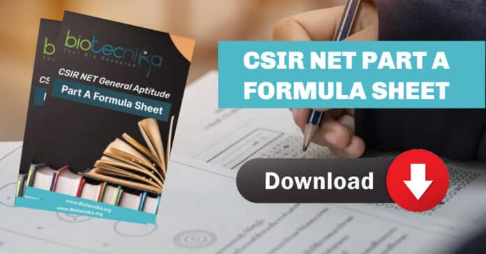 CSIR NET Part A Formula