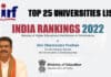 Top 25 Universities In India As Per Latest Govt NIRF-MHRD Ranking 2022 Top Universities As Per NIRF 2022