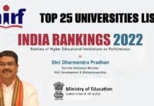 Top 25 Universities In India As Per Latest Govt NIRF-MHRD Ranking 2022 Top Universities As Per NIRF 2022