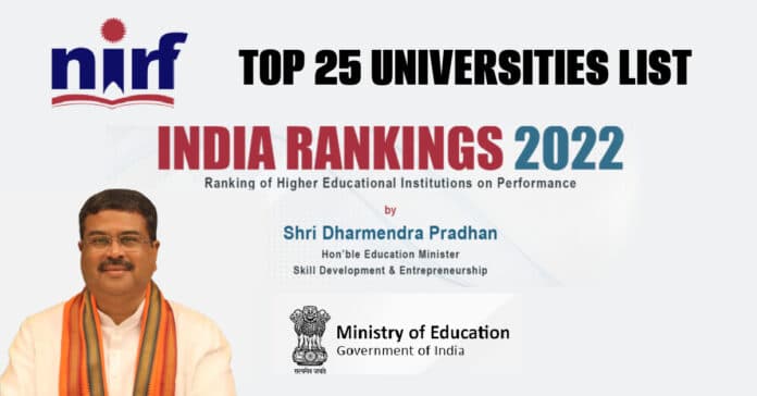Top Universities As Per NIRF 2022