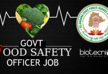 Govt TSPSC Food Safety Officer Recruitment – 24 Openings – Check Full Details Govt Food Safety Job