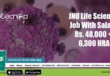 JNU Project Research Scientist Job With Salary Rs. 48,000 + 6,300 HRA JNU Life Science Job