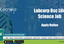 Bsc Life Science Job