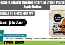 Freshers Internship India Food