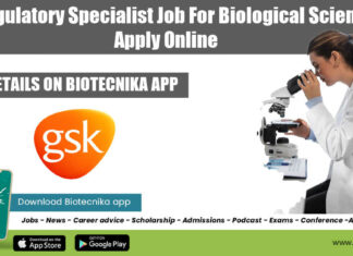 GSK Biological Sciences Job