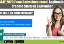 GATE 2023 Exam Dates Announced Biotecnika