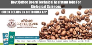 Govt Coffee Board Jobs