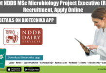 Govt NDDB MSc Microbiology Project Executive (R&D) Recruitment, Apply Online Govt NDDB R&D Vacancy