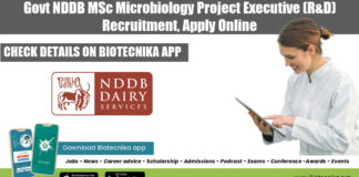 Govt NDDB R&D Vacancy