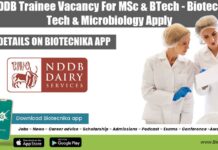 Govt NDDB Trainee Vacancy For MSc & BTech – Biotech, Food Tech & Microbiology Apply Govt NDDB Trainee Vacancy