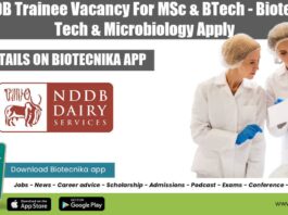 Govt NDDB Trainee Vacancy