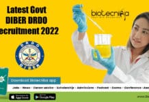 Latest Govt DIBER DRDO Recruitment 2022 – Research Associate & JRF Post DRDO DIBER Recruitment 2022