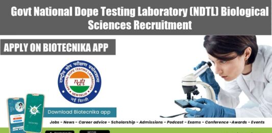 Govt NDTL Deputation Vacancies