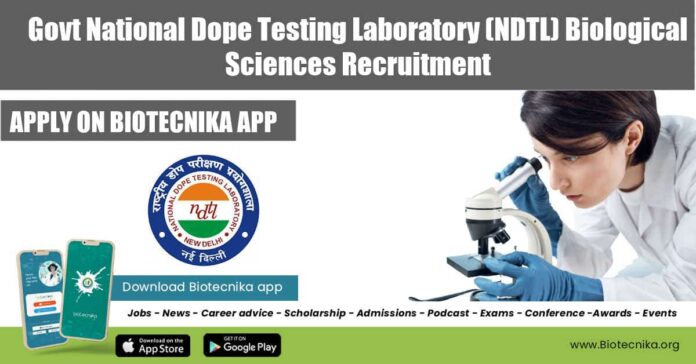 Govt NDTL Deputation Vacancies