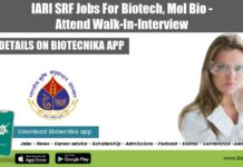 IARI SRF Jobs For Biotech, Mol Bio – Attend Walk-In-Interview IARI Project 2022 Jobs