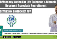 ICGEB Vacancy Notice For Life Sciences & Biotech – Research Associate Recruitment ICGEB Vacancy Notice