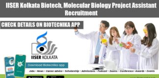IISER Kolkata Project Vacancy