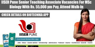 IISER Pune Teaching Jobs