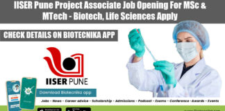 IISER Pune Vacancy Latest