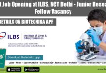 Govt Job Opening at ILBS, NCT Delhi – Junior Research Fellow Vacancy ILBS Delhi JRF Vacancy