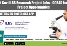 Delhi Govt ILBS Research Project Jobs – CCRAS Funded Project Opportunities ILBS SRF Vacancies 2022