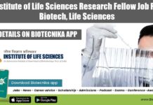 Institute of Life Sciences Research Fellow Job For Biotech, Life Sciences ILS JRF Post 2022