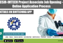 CSIR-IMTECH Project Associate Job Opening – Online Application Process IMTECH 2022 Vacancy