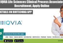 IQVIA BSc Life Sciences Clin Process Assoc Job Opening, Apply Online IQVIA BSc Job For
