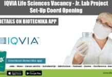 IQVIA Life Sciences Vacancy – Jr. Lab Project Set-Up Coord Opening IQVIA Mumbai Job Opening