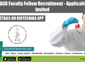JNCASR Faculty Fellow Jobs