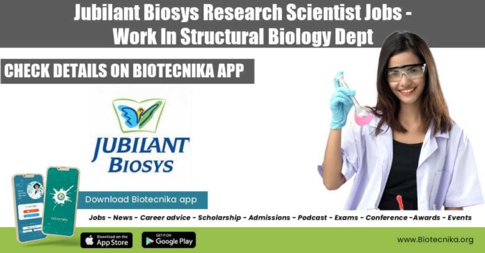 Jubilant Biosys Research Scientist