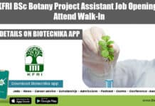 KFRI BSc Botany Project Assistant Job Opening – Attend Walk-In KFRI Botany Project Job