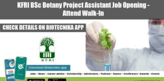 KFRI Botany Project Job