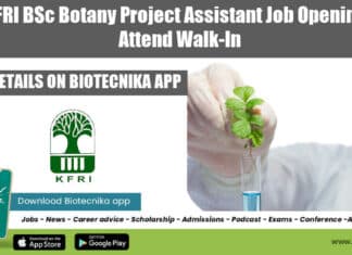 KFRI Botany Project Job