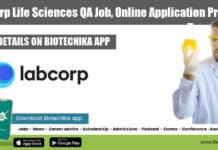 Labcorp Life Sciences QA Job, Online Application Process Labcorp Life Sciences QA