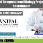 MAHE Manipal Computational Biology Project Associate Recruitment MAHE Computational Biology Job