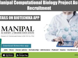 MAHE Computational Biology Job