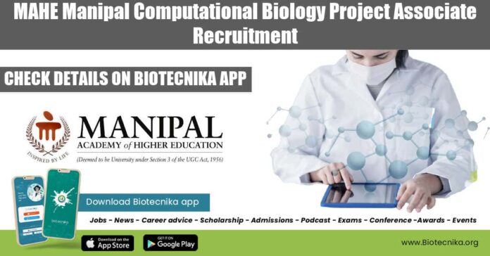 MAHE Computational Biology Job