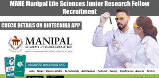 MAHE JRF Job 2022