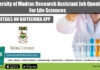 Madras University Research Assistant